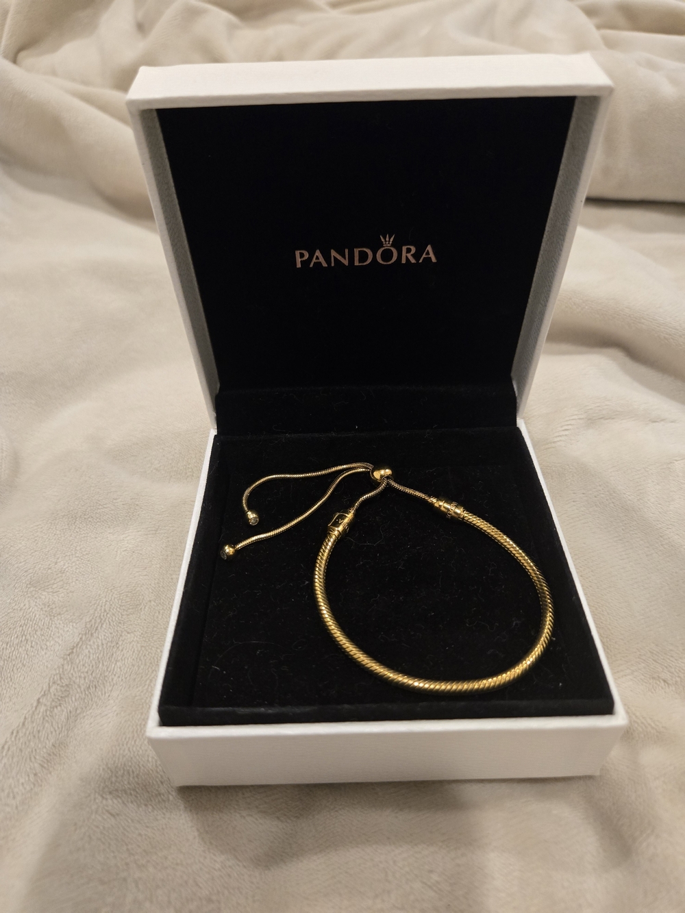 Pandora Gold Sliding Snake Chain Bracelet